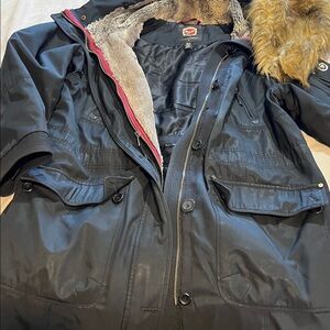 Women ,Madison,  Black Military Jacket with Faux Fur
